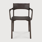 PI dining chair - varnished teak - dark brown - with arms White Cliff Studio Dining Chair