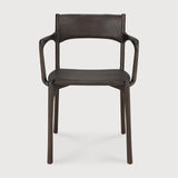 PI dining chair - varnished teak - dark brown - with arms White Cliff Studio Dining Chair