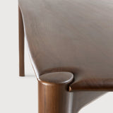 PI dining table - varnished teak - brown - rectangular White Cliff Studio Dining Table