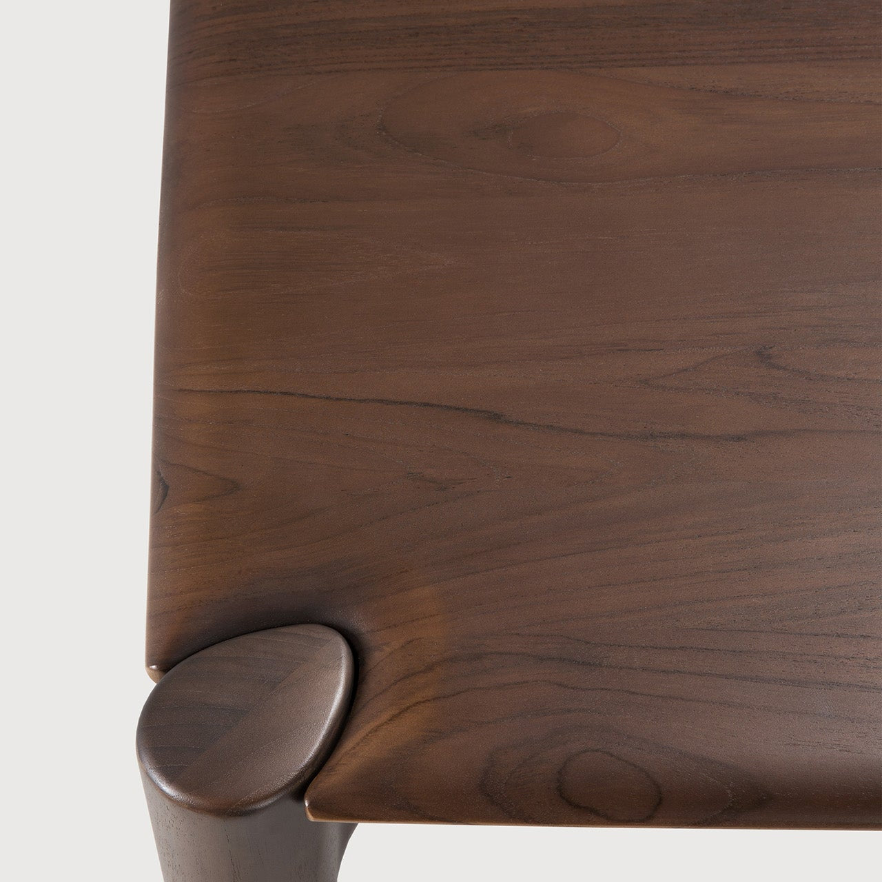 PI dining table - varnished teak - brown - rectangular White Cliff Studio Dining Table