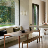 PI dining table - varnished teak - brown - rectangular White Cliff Studio Dining Table