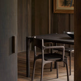 PI dining table - varnished teak - dark brown - rectangular White Cliff Studio Dining Table