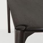 PI dining table - varnished teak - dark brown - rectangular White Cliff Studio Dining Table