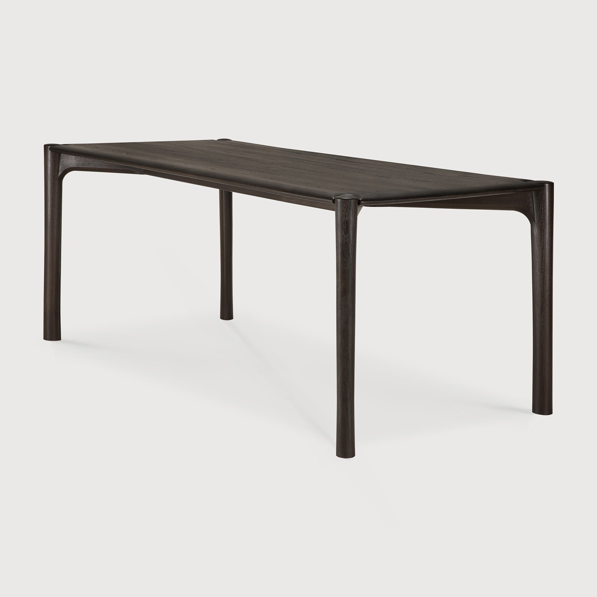 PI dining table - varnished teak - dark brown - rectangular White Cliff Studio Dining Table