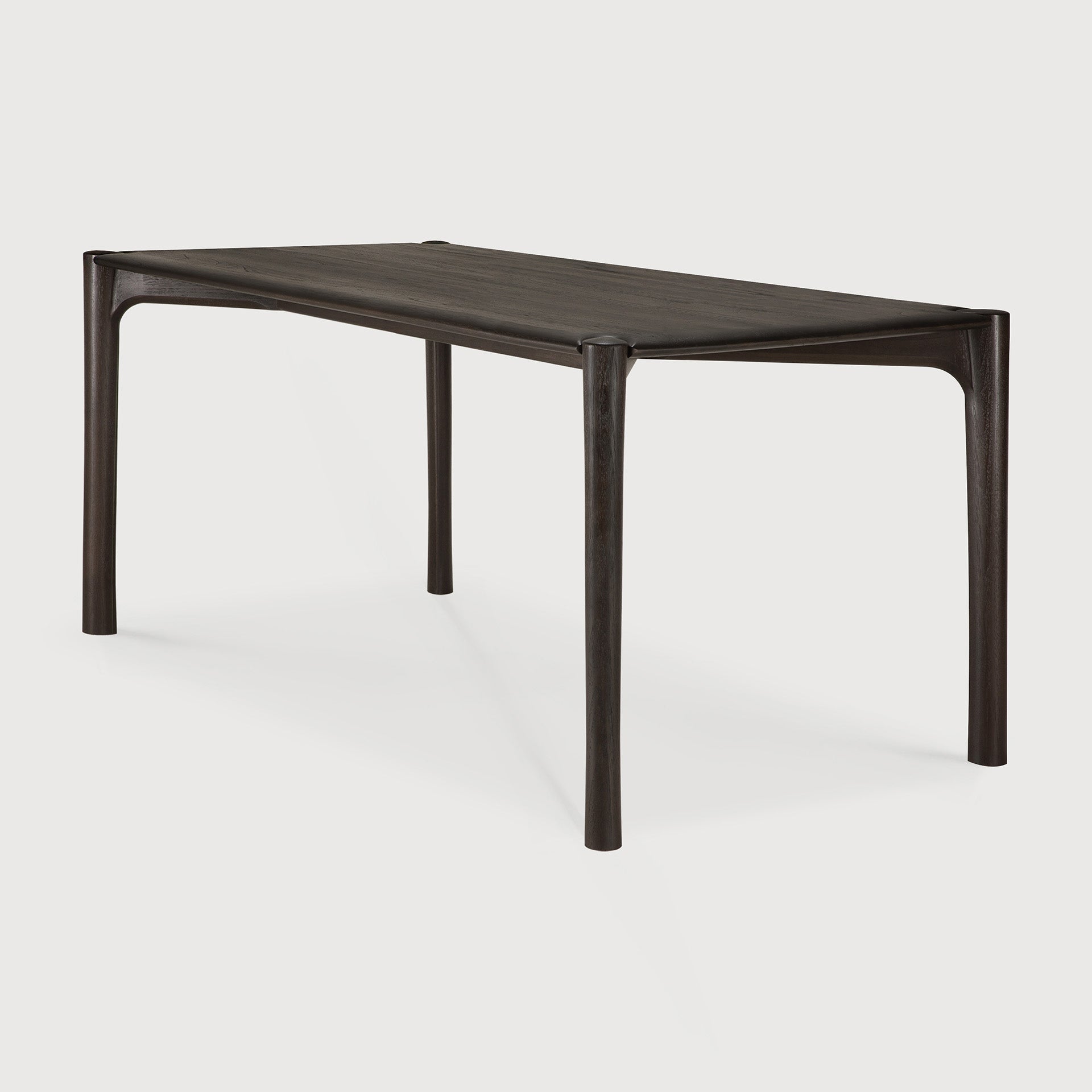 PI dining table - varnished teak - dark brown - rectangular White Cliff Studio Dining Table