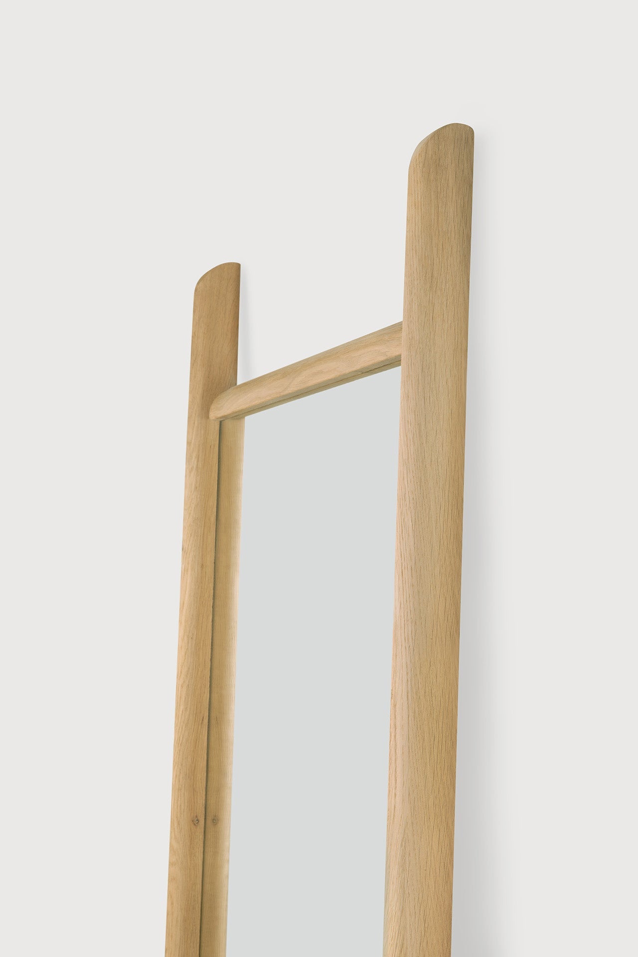 PI floor mirror - oak frame - rectangular White Cliff Studio Floor Mirror