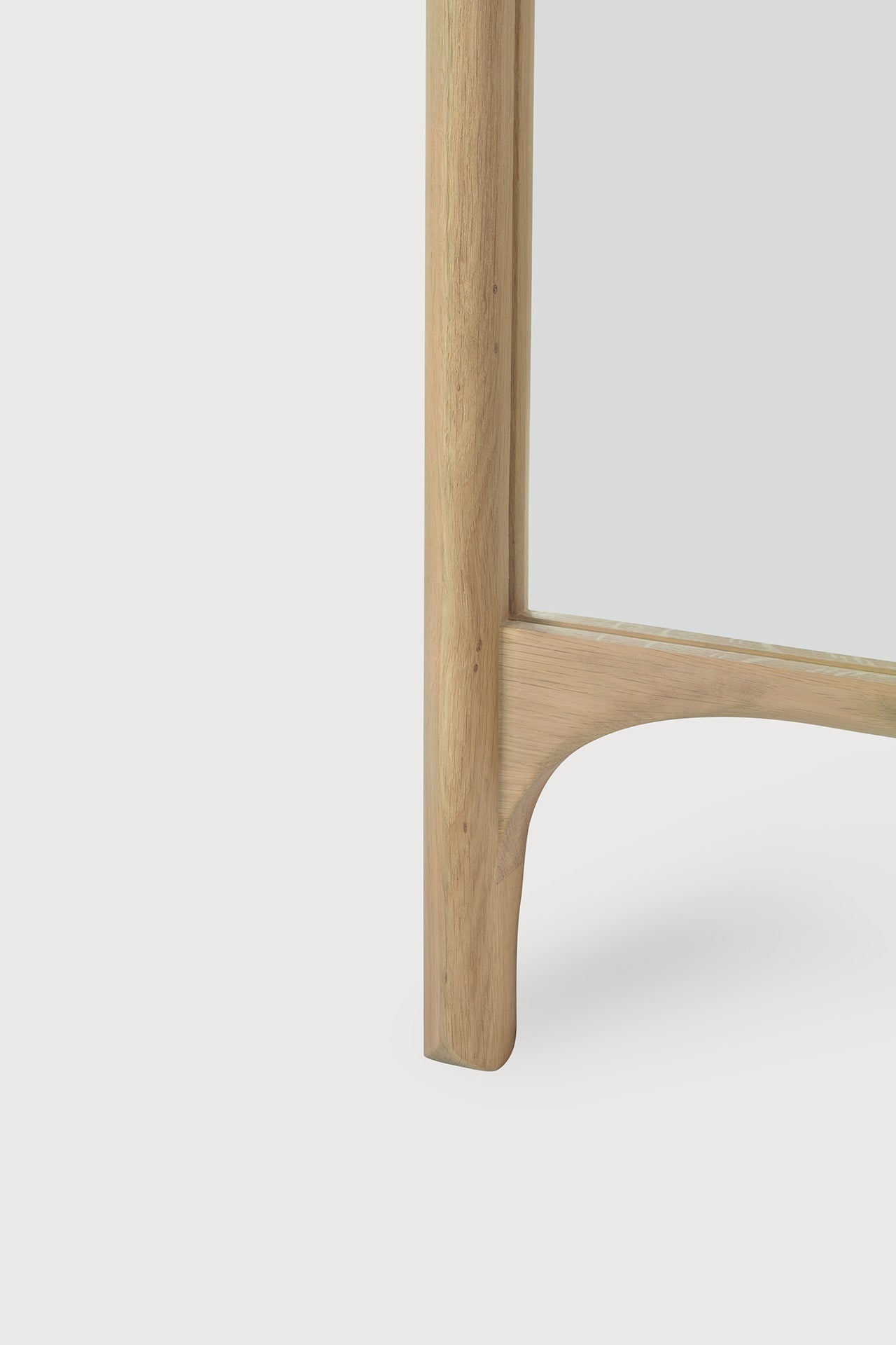 PI floor mirror - oak frame - rectangular White Cliff Studio Floor Mirror