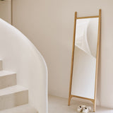 PI floor mirror - oak frame - rectangular White Cliff Studio Floor Mirror