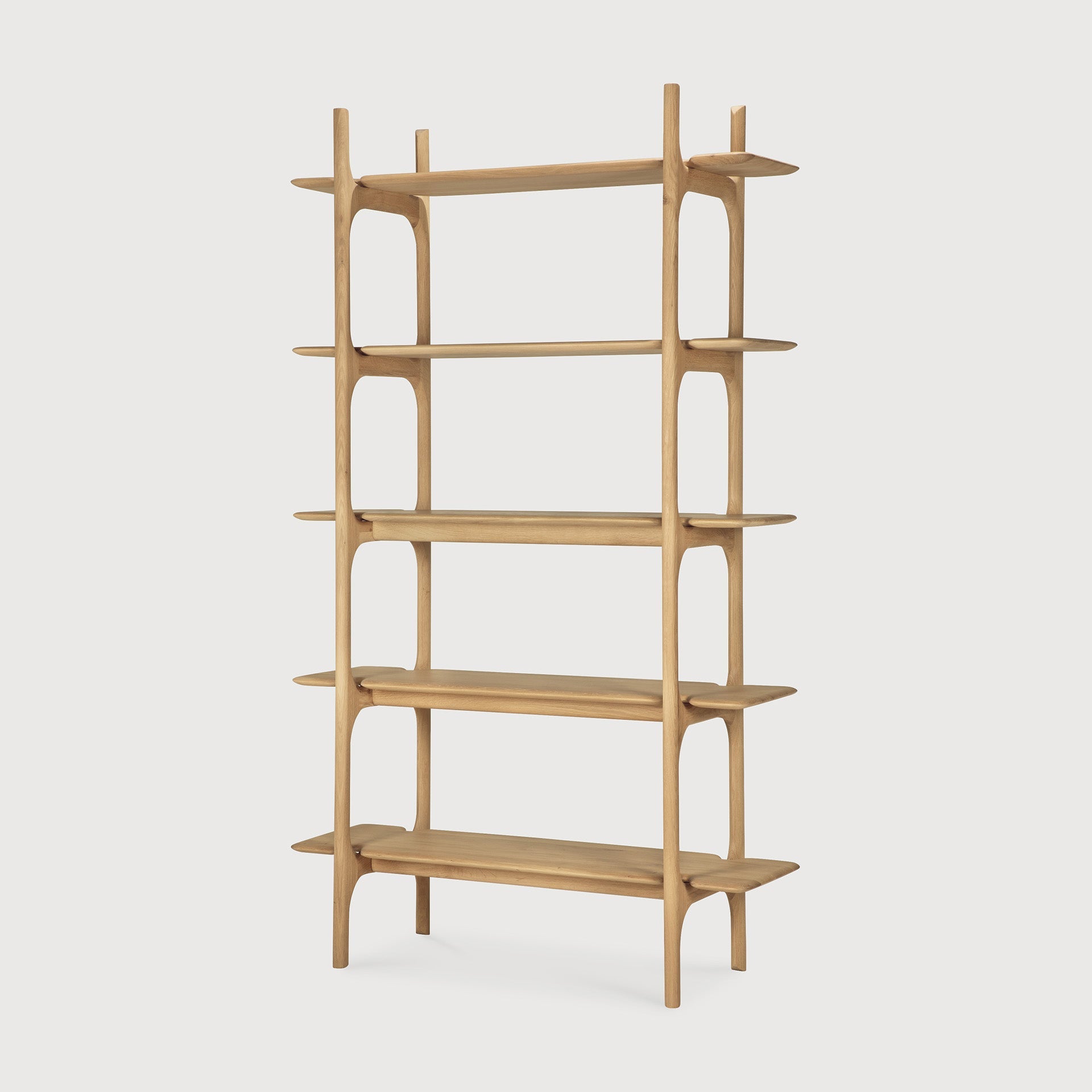 PI rack - oak - 5 shelves White Cliff Studio Wall Shelf