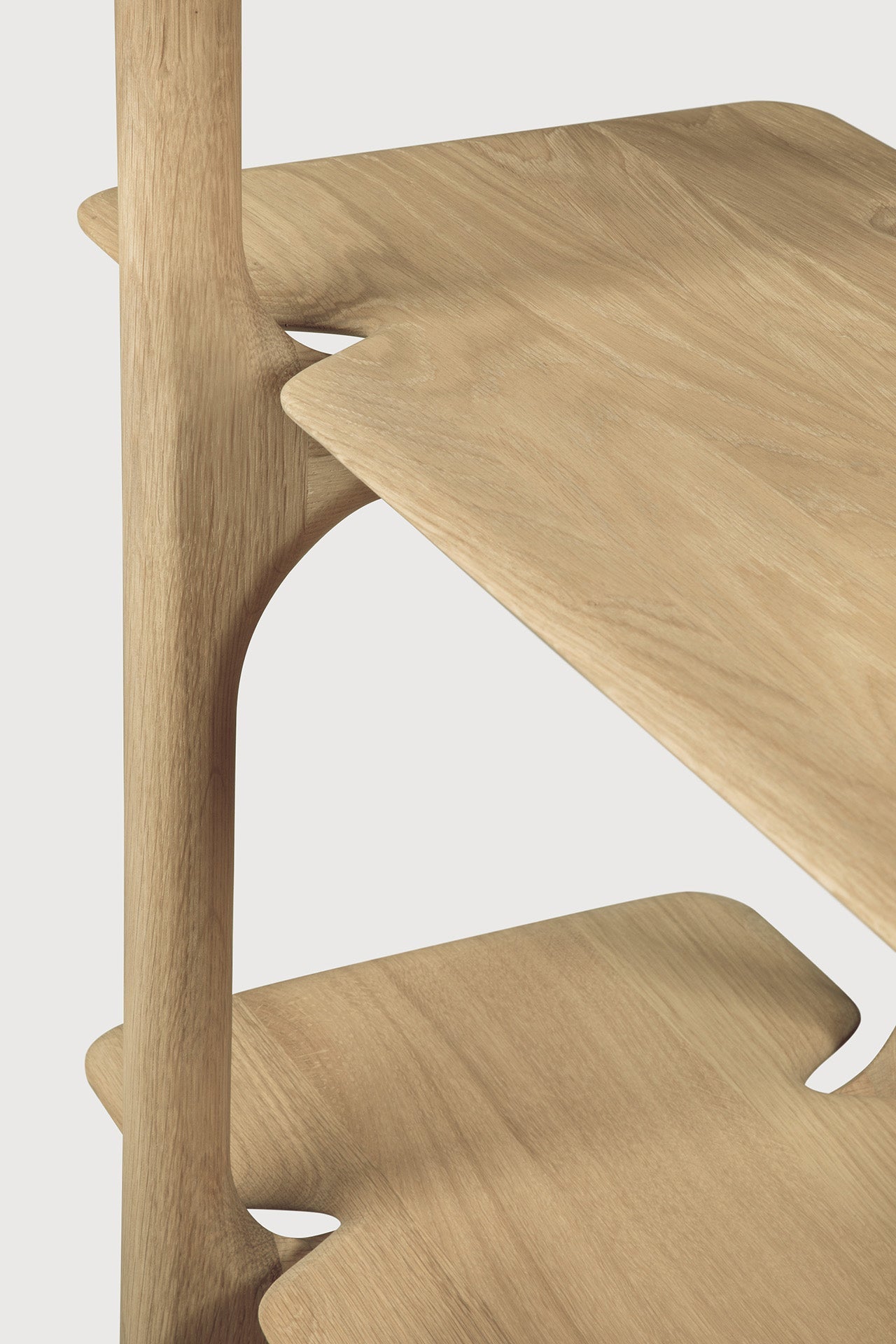 PI rack - oak - 5 shelves White Cliff Studio Wall Shelf