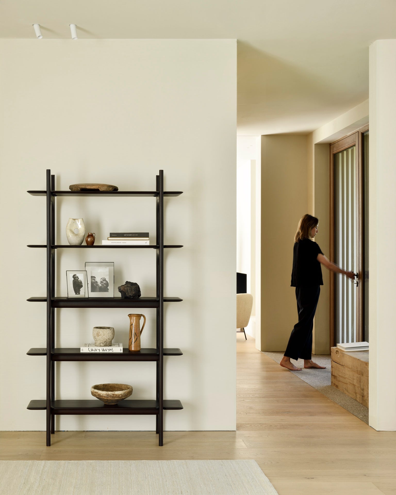 PI rack - varnished mahogany - dark brown White Cliff Studio Wall Shelf