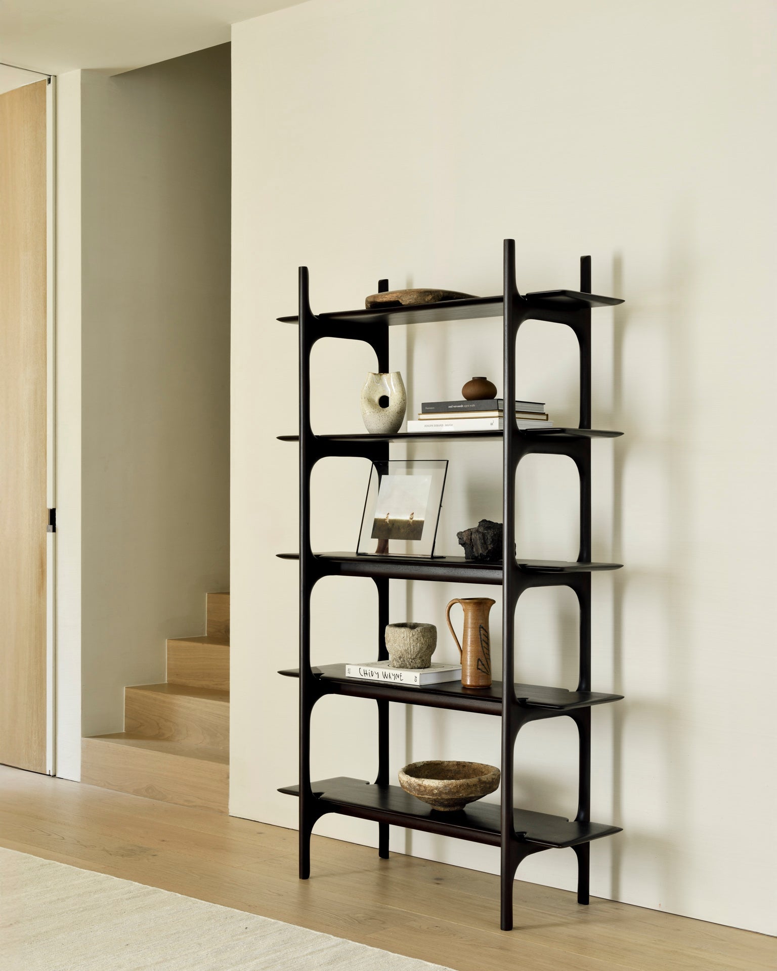 PI rack - varnished mahogany - dark brown White Cliff Studio Wall Shelf