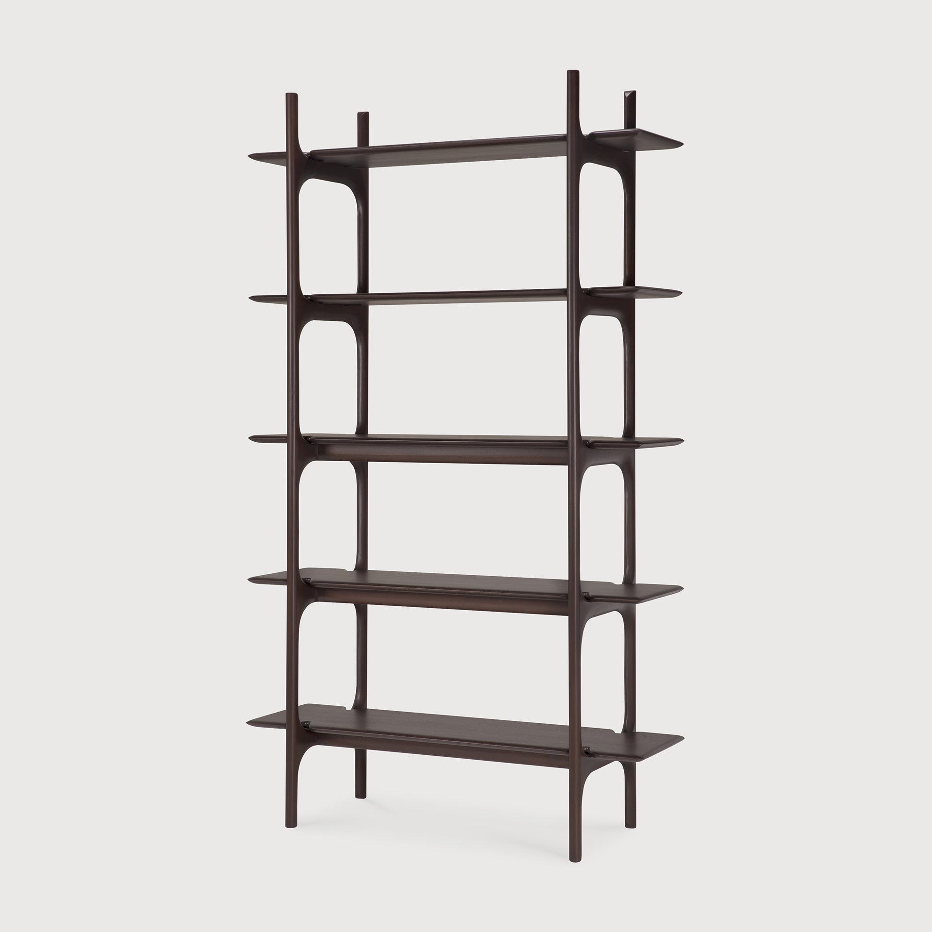 PI rack - varnished mahogany - dark brown White Cliff Studio Wall Shelf
