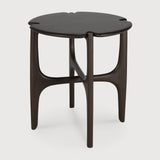 PI side table - varnished mahogany - dark brown - round White Cliff Studio Side Table