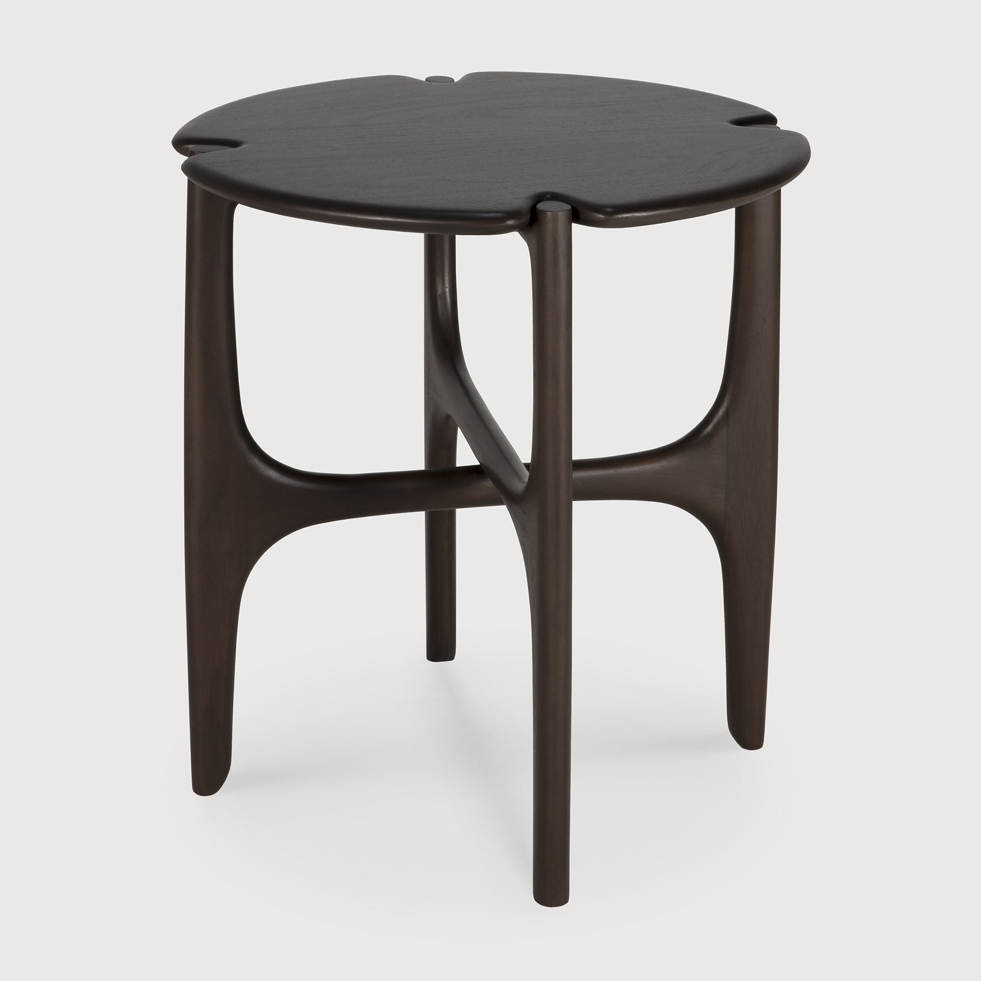 PI side table - varnished mahogany - dark brown - round White Cliff Studio Side Table