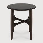 PI side table - varnished mahogany - dark brown - round White Cliff Studio Side Table