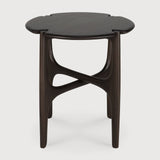 PI side table - varnished mahogany - dark brown - round White Cliff Studio Side Table