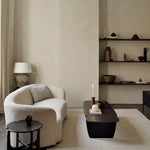 PI side table - varnished mahogany - dark brown - round White Cliff Studio Side Table