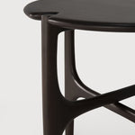 PI side table - varnished mahogany - dark brown - round White Cliff Studio Side Table
