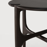 PI side table - varnished mahogany - dark brown - round White Cliff Studio Side Table