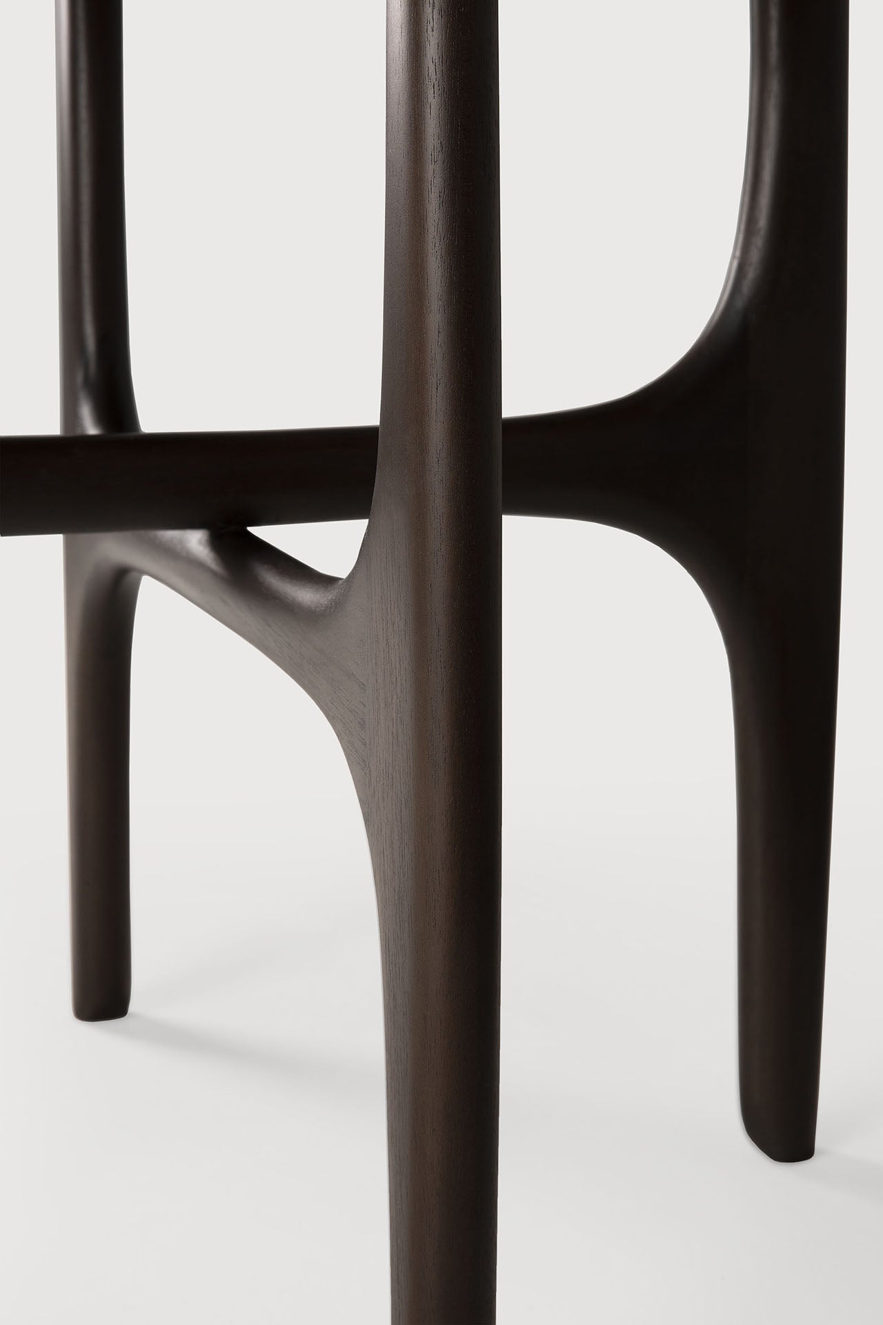 PI side table - varnished mahogany - dark brown - round White Cliff Studio Side Table