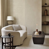 PI side table - varnished mahogany - dark brown - round White Cliff Studio Side Table