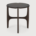 PI side table - varnished mahogany - dark brown - round White Cliff Studio Side Table