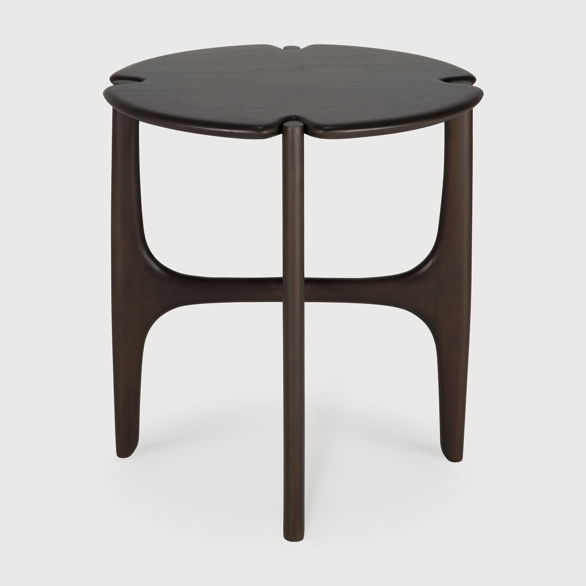 PI side table - varnished mahogany - dark brown - round White Cliff Studio Side Table