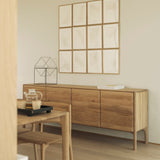 PI sideboard - oak - 4 doors White Cliff Studio Sideboard