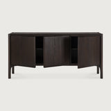 PI sideboard - varnished teak - dark brown - 3 doors White Cliff Studio Sideboard