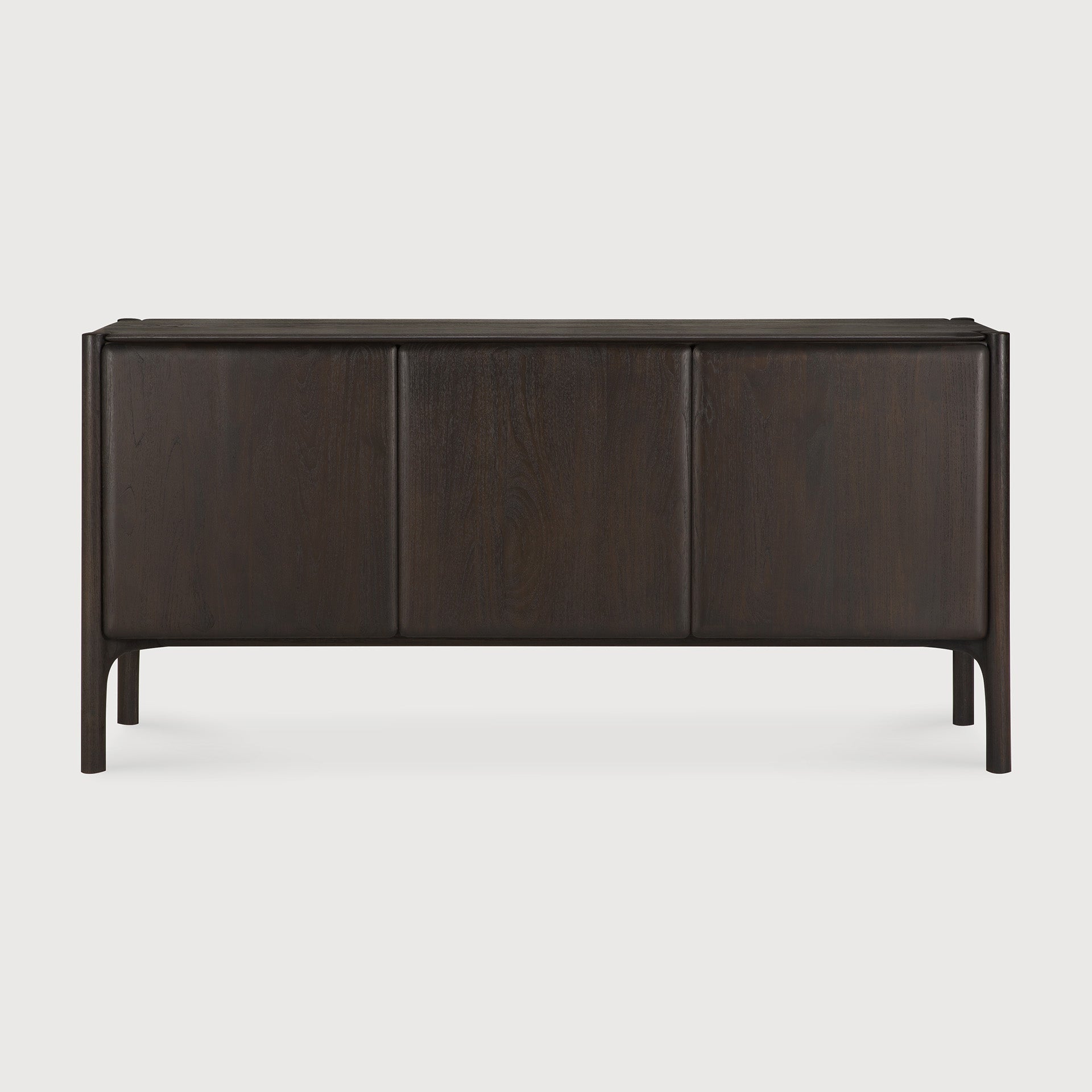 PI sideboard - varnished teak - dark brown - 3 doors White Cliff Studio Sideboard