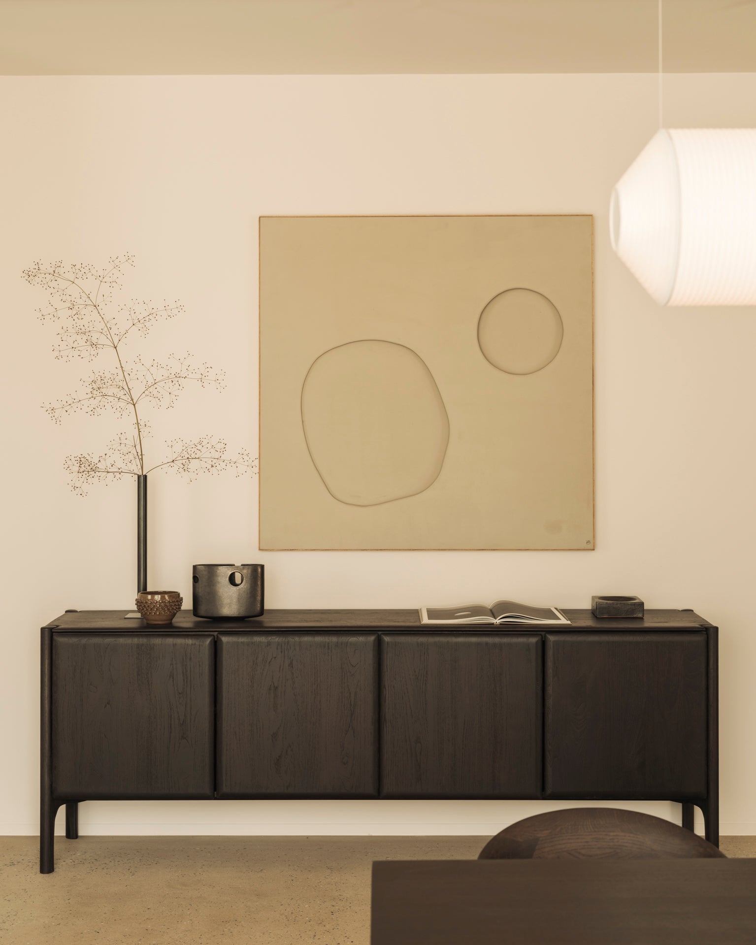 PI sideboard - varnished teak - dark brown - 4 doors White Cliff Studio Sideboard