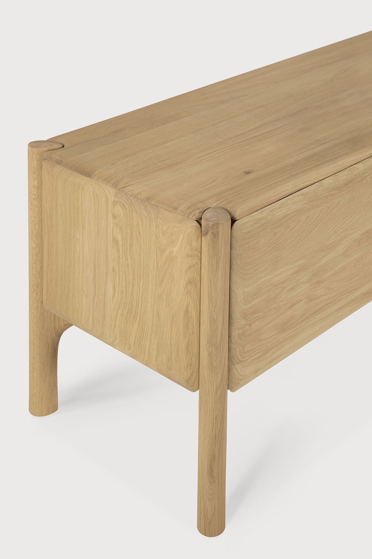 PI TV cupboard - oak - 1 flip - down door - 1 drawer White Cliff Studio Media Console