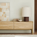 PI TV cupboard - oak - 1 flip - down door - 1 drawer White Cliff Studio Media Console