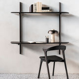 PI wall mounted desk - varnished mahogany - dark brown White Cliff Studio Desk