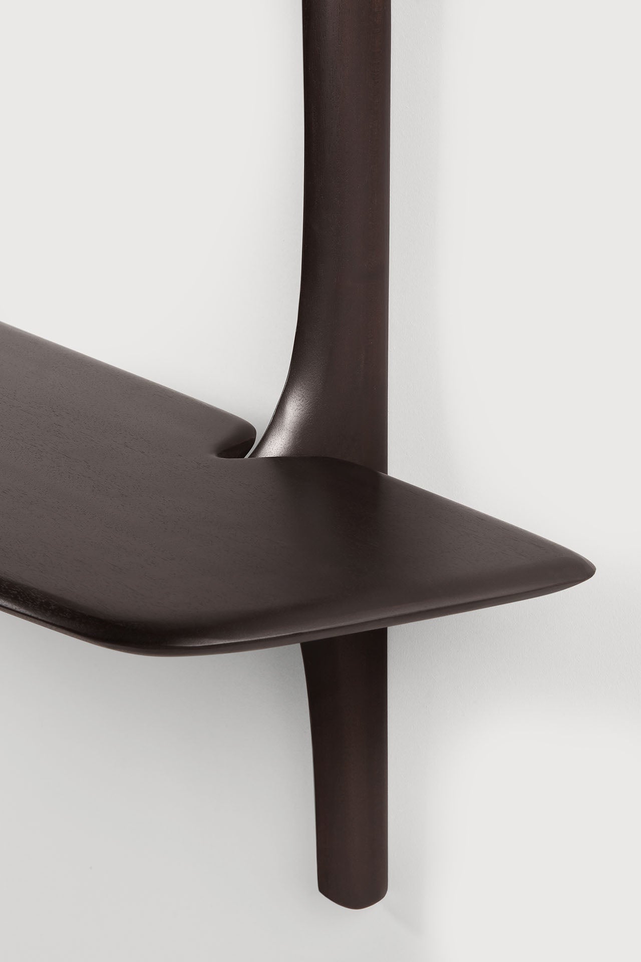 PI wall mounted desk - varnished mahogany - dark brown White Cliff Studio Desk