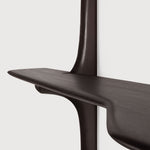 PI wall mounted desk - varnished mahogany - dark brown White Cliff Studio Desk