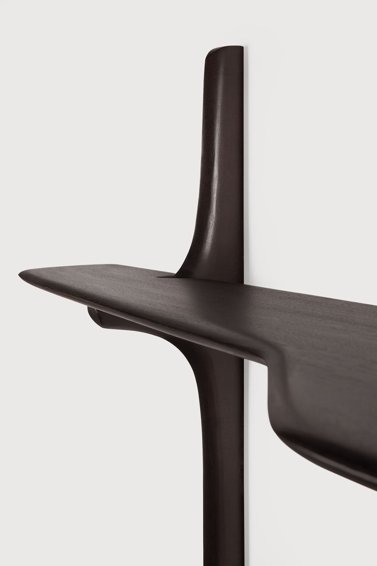 PI wall mounted desk - varnished mahogany - dark brown White Cliff Studio Desk