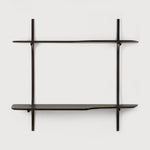 PI wall mounted desk - varnished mahogany - dark brown White Cliff Studio Desk