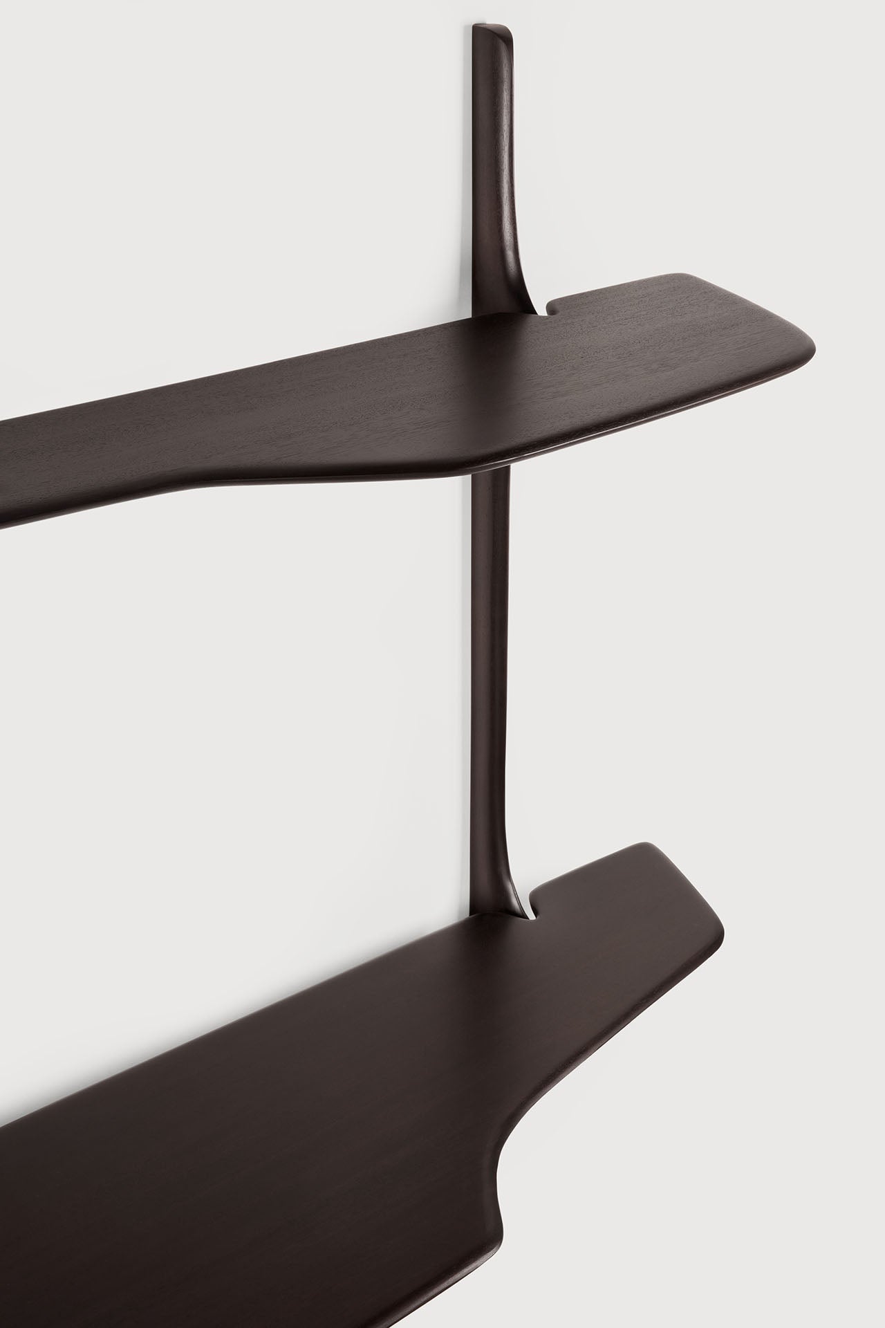 PI wall mounted desk - varnished mahogany - dark brown White Cliff Studio Desk