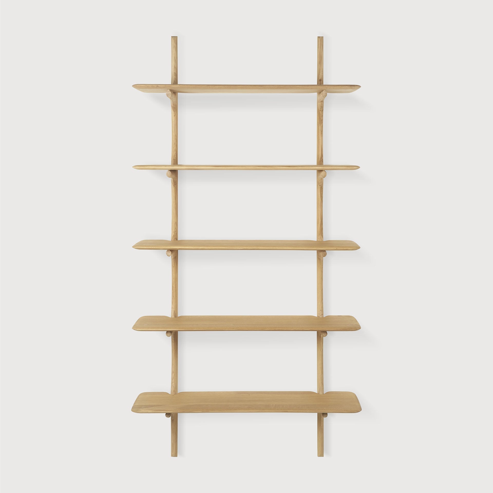 PI wall shelf - oak - 5 shelves White Cliff Studio Wall Shelf