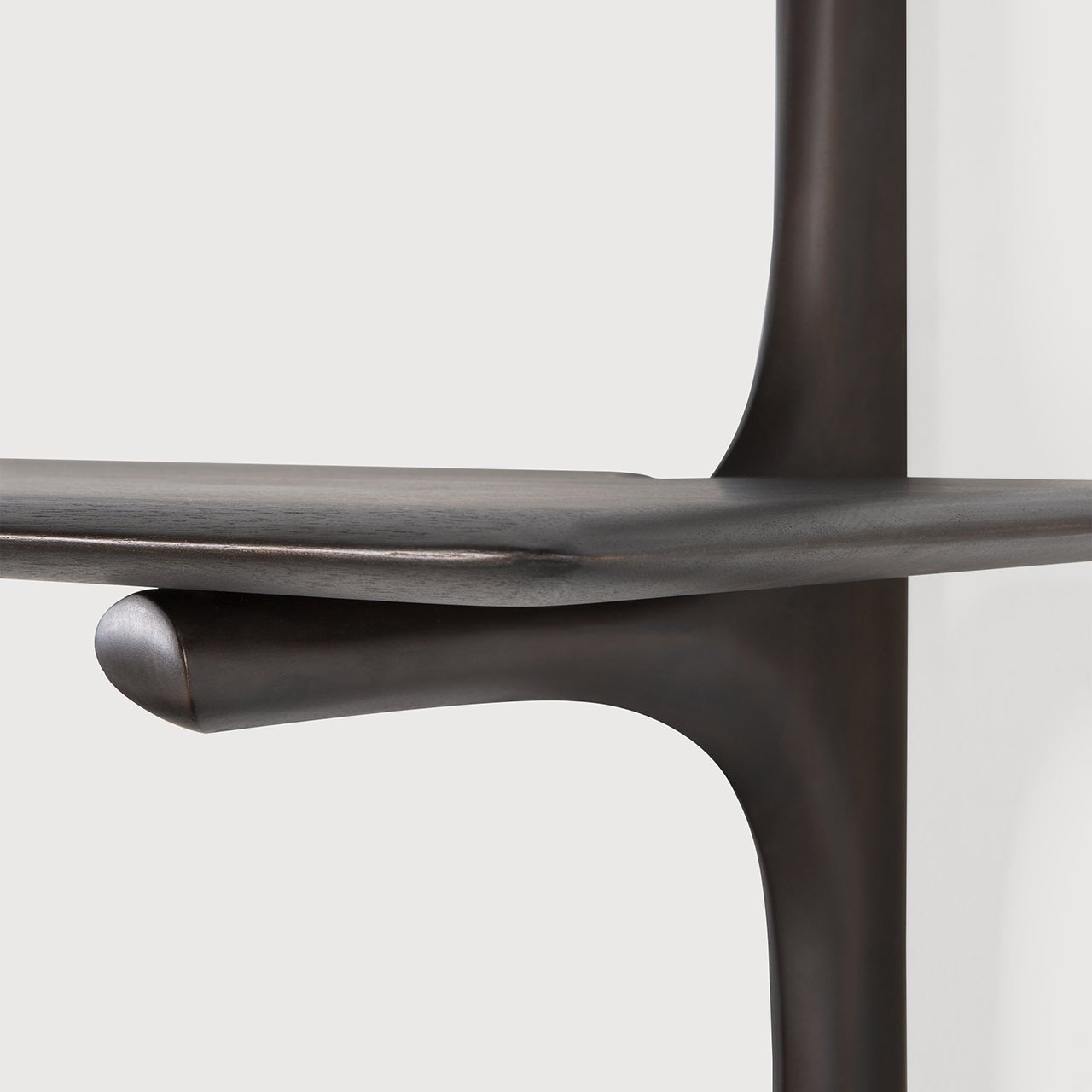 PI wall shelf - varnished mahogany - dark brown - 5 shelves White Cliff Studio Wall Shelf