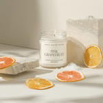 Pink Grapefruit Soy Candle - Clear Jar - 9 oz White Cliff Studio Candles and Candle Accessories