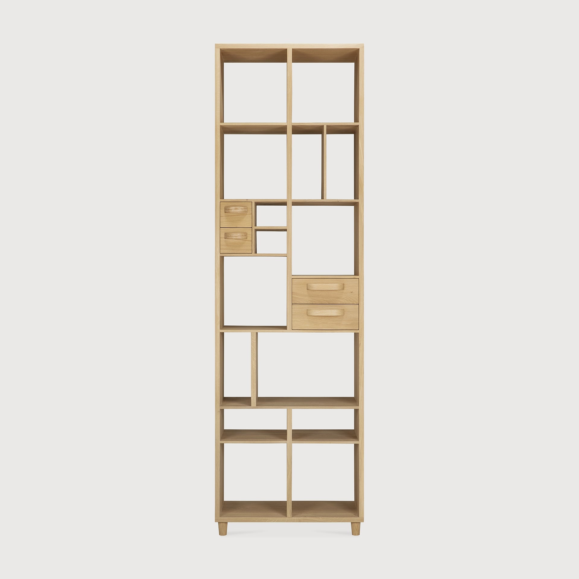 Pirouette rack - oak - 4 drawers White Cliff Studio Wall Shelf