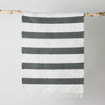 Plush Green Cotton Banded Hand - Loomed Mat