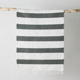 Plush Green Cotton Banded Hand - Loomed Mat