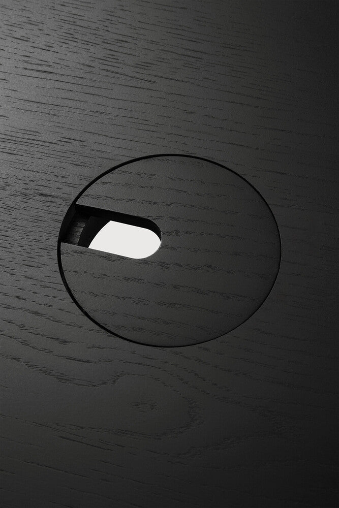 U Desk in Black Oak