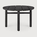 Quatro outdoor coffee table - varnished teak - black - round White Cliff Studio Outdoor Coffee Table