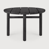 Quatro outdoor coffee table - varnished teak - black - round White Cliff Studio Outdoor Coffee Table