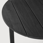 Quatro outdoor coffee table - varnished teak - black - round White Cliff Studio Outdoor Coffee Table